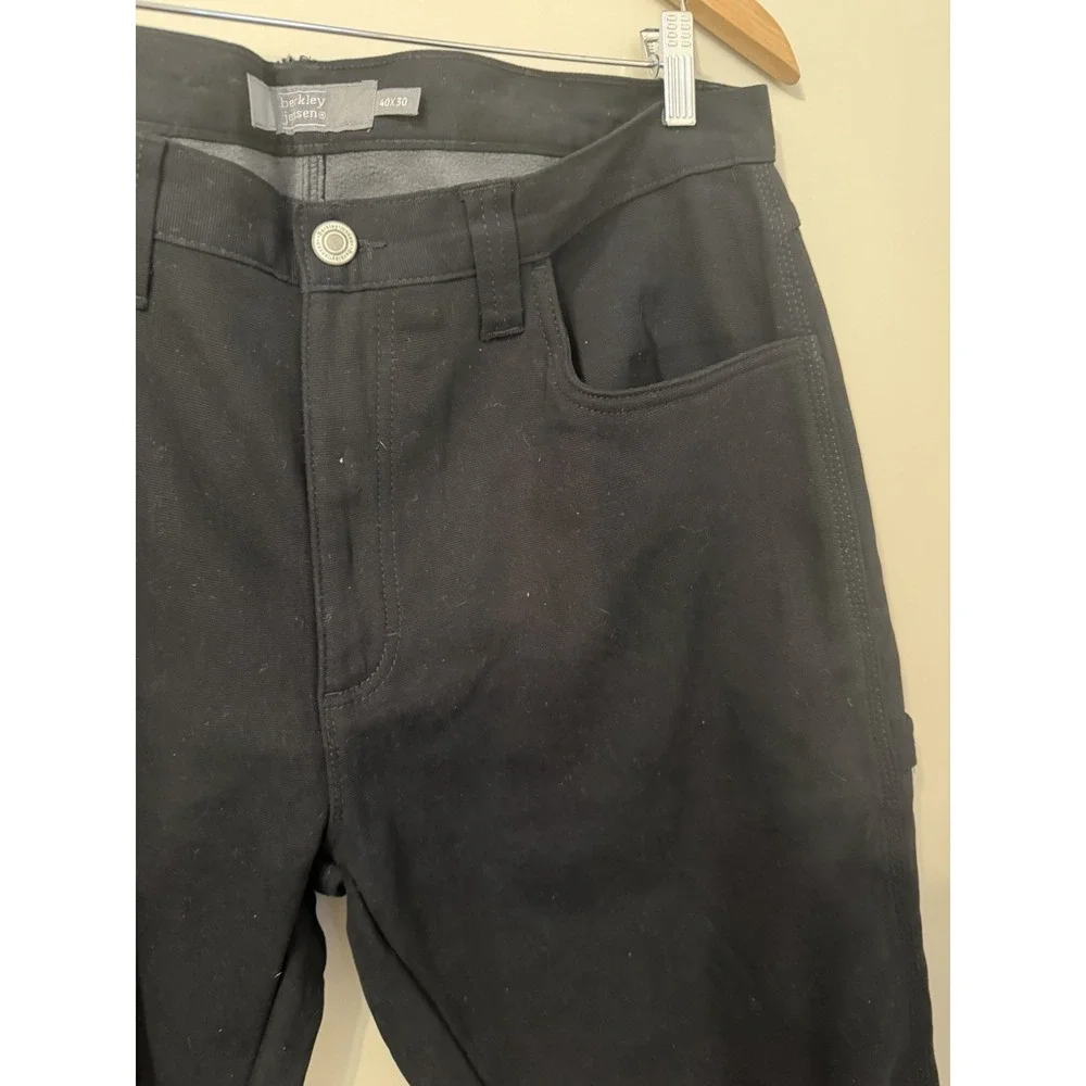 Berkley Jensen Jeans Mens 40x30 Fleece Lined Carpenter Relaxed Straight NWT